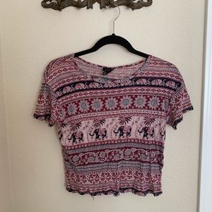 Burgundy elephant tee